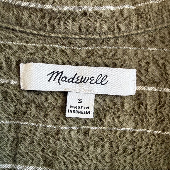 Madewell Lightspun Short Sleeve Flap-Pocket Button Down Striped size Small - Picture 8 of 9